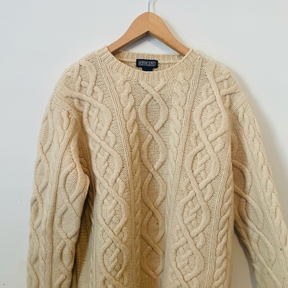 Lands End Vintage Cable Knit Sweater